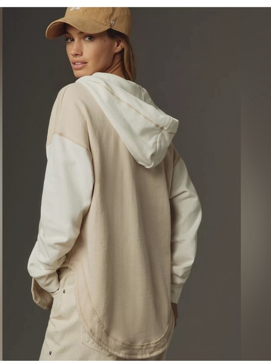 Pilcro Tops - Anthropologie V-Neck Pull Over Shirt Hood Oversized Pilcro Size Small